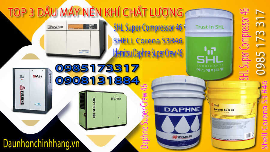 Top 3 dầu nhớt máy nén khi trục vít